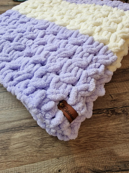 Couverture bicolore torsadée